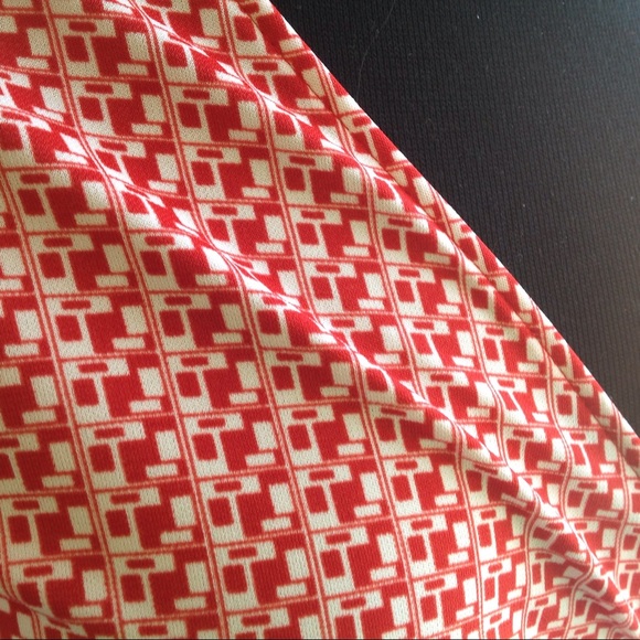 Red Print Long Sleeve Wrap Limited Dress Medium - Picture 5 of 8